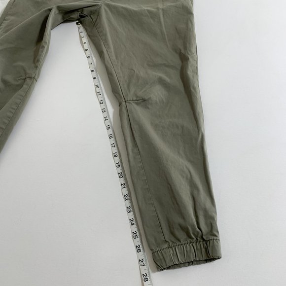 ZARA Jogger Khaki Green Mens Large Elastic Waist Drawstring Cotton Blend - Picture 15 of 16